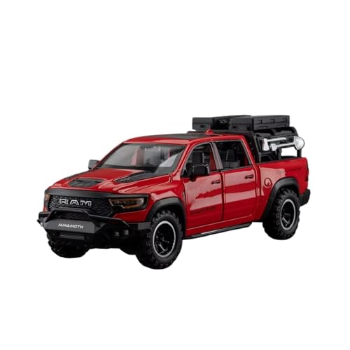 XGFFBAGB 1/32 Für RAM 1000 TRX Mammoth Pickup Legierung Auto Modell Sound Und Licht Zurückziehen Spielzeug Sammlerstücke Geburtstag Geschenk(Rosso,No Box) von XGFFBAGB