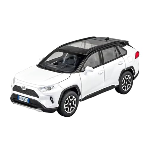 XGFFBAGB 1/32 Für RAV4 SUV Legierung Maßstab Auto Modell Diecast Metall Spielzeug Fahrzeuge Sound & Licht Sammlerstücke Spielzeug Geschenke(White,No Box) von XGFFBAGB