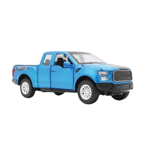 XGFFBAGB 1/32 Für Raptor F150 Legierung Automodell Druckguss Metallkarosserie Mit Pull Back Sound Und Licht Pickup Spielzeugfahrzeuge(Blu,with Box) von XGFFBAGB