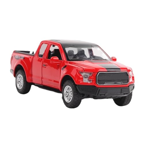 XGFFBAGB 1/32 Für Raptor F150 Legierung Automodell Druckguss Metallkarosserie Mit Pull Back Sound Und Licht Pickup Spielzeugfahrzeuge(Rosso,No Box) von XGFFBAGB