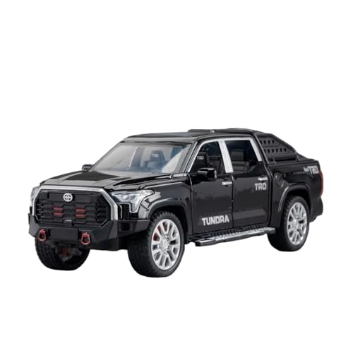 XGFFBAGB 1/32 Für Tundra Pickup 4X4 Auto Modell Spielzeug Legierung Diecast Off-Road Fahrzeug 6 Türen Geöffnet Sound Licht Ziehen Zurück Spielzeug Geschenk(Black,No Box) von XGFFBAGB