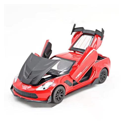 XGFFBAGB 1/32 Für ZR1 Sportwagen Spielzeugauto Modellauto Diecast Metal Alloy Scale Fahrzeuge Geschenke(Rosso,No Box) von XGFFBAGB