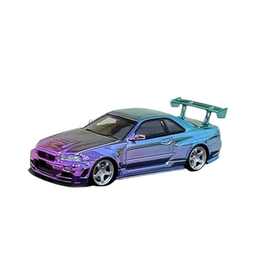 XGFFBAGB 1/64 Für GT-R R34 Nismo Z-Tune Legierung Modell Auto(Color Change C,with Box) von XGFFBAGB