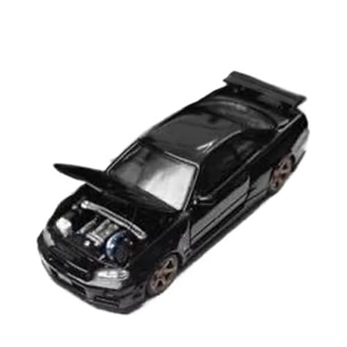 XGFFBAGB 1/64 Für GTR R34 Open Cover TM Legierung Auto Modell Sammlung Dekoration(Black,No Box) von XGFFBAGB