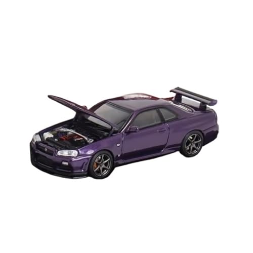 XGFFBAGB 1/64 Für GTR R34 V Spec II/GT-R Z-Tune Druckguss-Modellauto(Purple,with Box) von XGFFBAGB