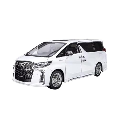 XGFFBAGB 1:18 Für Alphard Legierung Autos Modell Spielzeug Tür Geöffnet MPV Auto Spielzeug Mit Ton Und Licht Pull Back Fahrzeug Geschenke(White,No Box) von XGFFBAGB