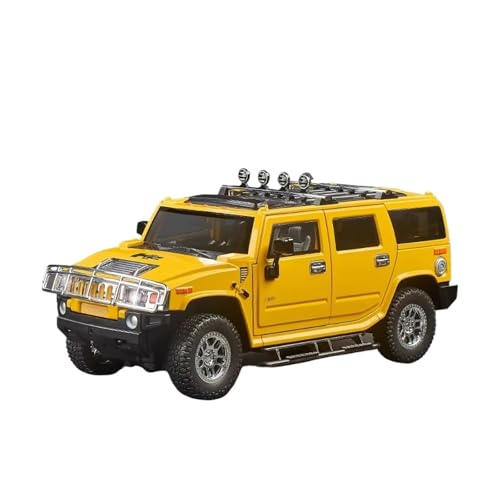 XGFFBAGB 1:18 Für H2 Highway 61 SUV Legierung Automodell Druckguss Metall Spielzeug Geländewagen Automodell Geschenk(Yellow,No Box) von XGFFBAGB