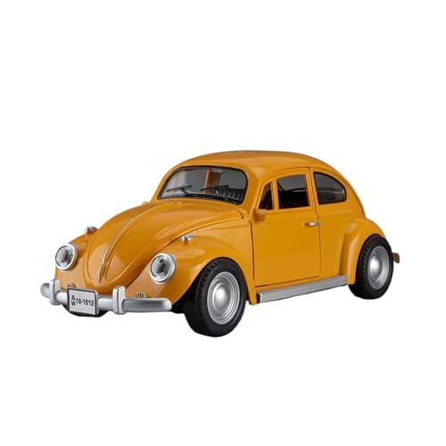 XGFFBAGB 1:18 Für Käfer 1955 Modelle Autos Legierung Druckguss Spielzeug Licht Musik Auto Gummi Reifen Zurückziehen Fahrzeuge Sammlung Geschenke(Yellow,No Box) von XGFFBAGB