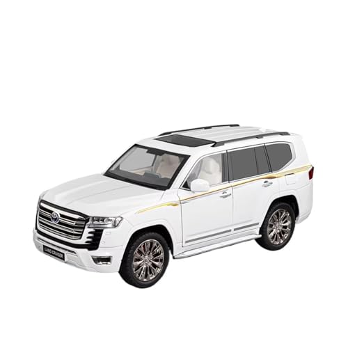 XGFFBAGB 1:18 Für LC300 SUV Legierung Auto Diecast Metall Skala Auto Modell Sound & Licht Spielzeug Sammlung Fahrzeuge(White,No Box) von XGFFBAGB