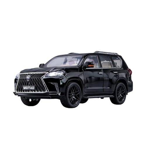 XGFFBAGB 1:18 Für LX570 SUV Legierung Spielzeug Auto ModelDiecast Große Geländewagen Sound Licht Zurückziehen Dekoration Geschenke(Black,No Box) von XGFFBAGB