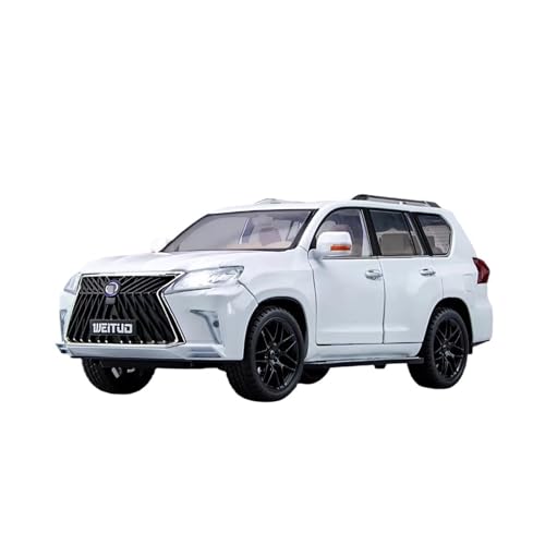 XGFFBAGB 1:18 Für LX570 SUV Legierung Spielzeug Auto ModelDiecast Große Geländewagen Sound Licht Zurückziehen Dekoration Geschenke(White,No Box) von XGFFBAGB