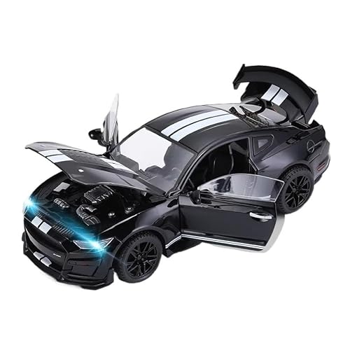 XGFFBAGB 1:18 Für Mustang GT500 Legierung Diecast Metall Fahrzeug Modell Schreibtisch Desktop Sammlung Dekorative Hobby Ornamente(Black,with Box) von XGFFBAGB