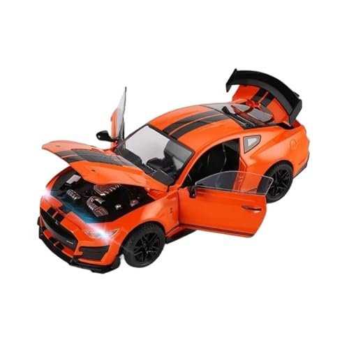 XGFFBAGB 1:18 Für Mustang Shelby GT500 Legierung Sportwagen Modell Druckguss Metall Rennwagen Modell Spielzeug(Orange,No Box) von XGFFBAGB