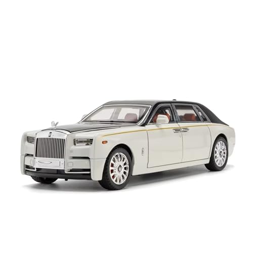 XGFFBAGB 1:18 Für Phantom-Spielzeug-Legierungsautomodelle, 6 Türen Geöffnet Mit Leichter Musik, Fahrzeugrad, Zurückziehbares Auto, Geschenke(Black White,with Box) von XGFFBAGB