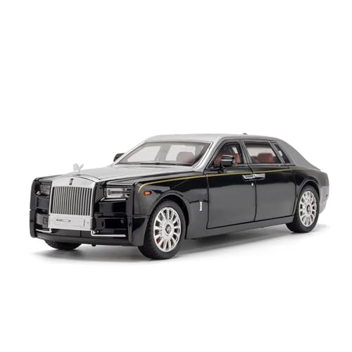 XGFFBAGB 1:18 Für Phantom-Spielzeug-Legierungsautomodelle, 6 Türen Geöffnet Mit Leichter Musik, Fahrzeugrad, Zurückziehbares Auto, Geschenke(Silver Black,No Box) von XGFFBAGB