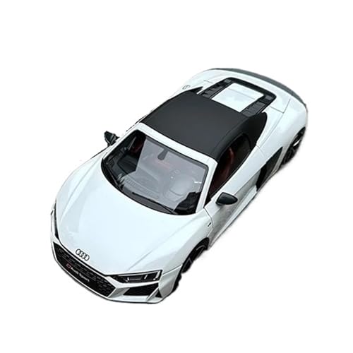 XGFFBAGB 1:18 Für R8 Cabrio 2021 Leistung Auto Legierung Auto Modell Unternehmen Display Zu Senden Freunde(White,No Box) von XGFFBAGB