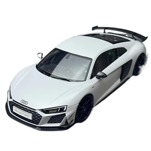 XGFFBAGB 1:18 Für R8 Cabrio 2021 Leistung Auto Legierung Auto Modell Unternehmen Display Zu Senden Freunde(White,with Box) von XGFFBAGB