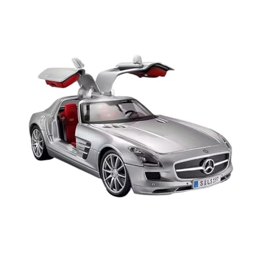 XGFFBAGB 1:18 Für SLS A Legierung Druckguss Modell Sport Auto Legierung Fahrzeug Spielzeug Auto Geschenk(Silver B,No Box) von XGFFBAGB