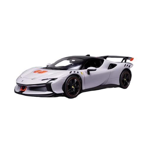 XGFFBAGB 1:18 Für Sf90 XX Stradale Legierung Druckguss Modell Sportwagen Spielzeug Geschenk(Silver Gray,No Box) von XGFFBAGB