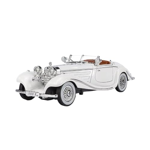 XGFFBAGB 1:24 Für 500K Legierung Auto Modell Diecast Metall Klassische Fahrzeug Auto Modell Sound Und Licht Sammlung Spielzeug Geschenk(White,with Box) von XGFFBAGB