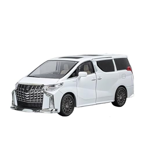 XGFFBAGB 1:24 Für Alphard MPV Legierung Auto Modell Druckguss Metall Spielzeug Fahrzeuge Auto Modell Sound Und Licht Geschenke(White,No Box) von XGFFBAGB