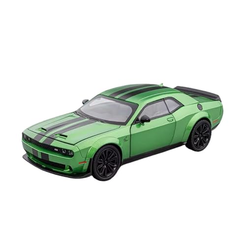 XGFFBAGB 1:24 Für Challenger SRT Hellcat Legierung Auto Modell Druck Druck Metall Sport Auto Fahrzeuge Modell Sound Licht Spielzeug Geschenk(Green,No Box) von XGFFBAGB