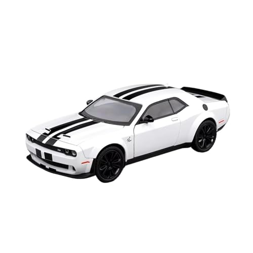 XGFFBAGB 1:24 Für Challenger SRT Hellcat Legierung Auto Modell Druck Druck Metall Sport Auto Fahrzeuge Modell Sound Licht Spielzeug Geschenk(White,No Box) von XGFFBAGB