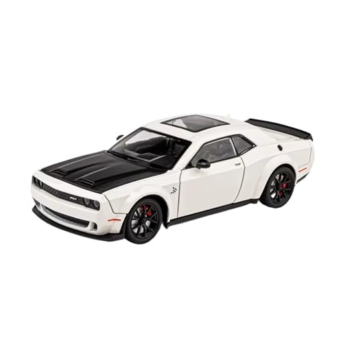 XGFFBAGB 1:24 Für Challenger SRT Hellcat Legierung Musle Auto Modell Druck Druck Metall Sport Auto Fahrzeuge Modell Sound Licht Spielzeug Geschenk(White,No Box) von XGFFBAGB