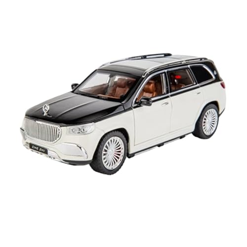 XGFFBAGB 1:24 Für GLS-Klasse GLS600 SUV Legierung Auto Modell Druckguss Metall Spielzeug Auto Modell Sammlung Sound Licht Geschenke(White,No Box) von XGFFBAGB