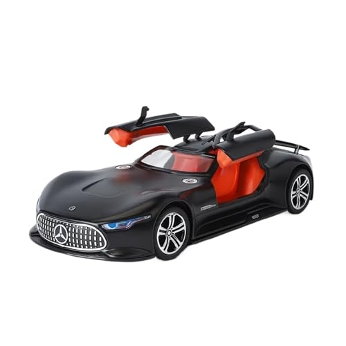 XGFFBAGB 1:24 Für GT Legierung Sportwagen Modell Diecast Metall Rennwagen Fahrzeuge Modell Sound Licht Spielzeug Geschenk(Matte Black,No Box) von XGFFBAGB