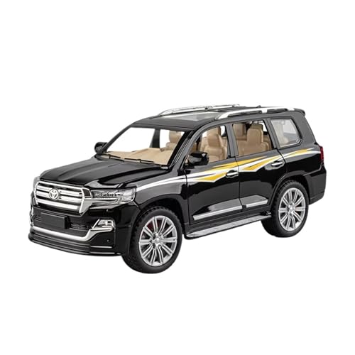 XGFFBAGB 1:24 Für Land Cruiser Off Road SUV Legierung Metall Diecast Auto Modell Sound Und Licht Modell Spielzeug Sammlung(Black,with Box) von XGFFBAGB