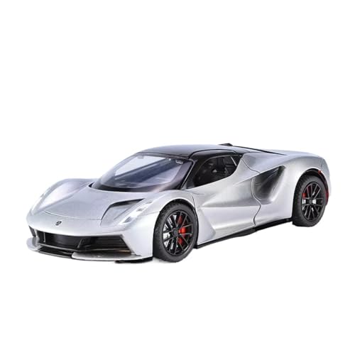 XGFFBAGB 1:24 Für Lotus EVIJA Legierung Sportwagen Modell Druckguss Metall Racing Modell Sound Und Licht Spielzeug Geschenk(Silver,No Box) von XGFFBAGB