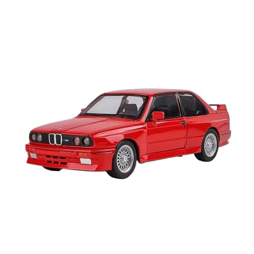 XGFFBAGB 1:24 Für M3 E30 Legierung Sportwagen Modell Druckguss Metall Auto Modell Sound Und Licht Spielzeug Geschenk(Rosso,with Box) von XGFFBAGB