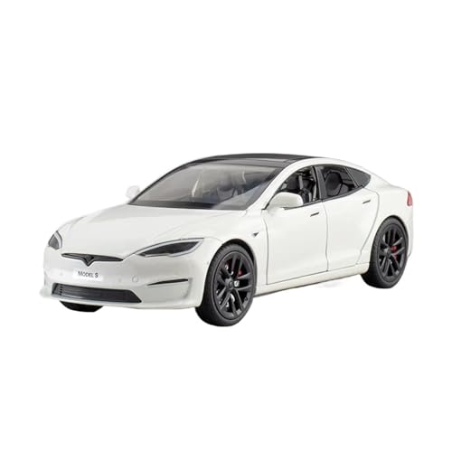 XGFFBAGB 1:24 Für Model S Legierungsdruckguss-Automodell Mit Ton Und Licht, Spielzeug, Sammlerstück, Geschenk(White,with Box) von XGFFBAGB