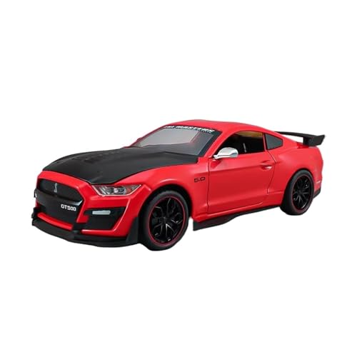 XGFFBAGB 1:24 Für Mustang GT Viper Shelby GT500 Legierung Sportwagen Modell Druckguss Metall Rennwagen Fahrzeuge Modell Sound Und Licht Spielzeug Geschenk(Rosso,with Box) von XGFFBAGB