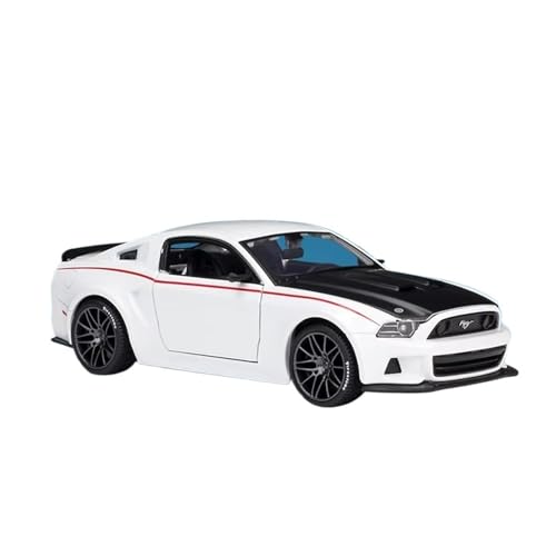 XGFFBAGB 1:24 Für Mustang Street Racer Legierung Sport Auto Modell Diecast Metall Racing Auto Modell Sammlung Spielzeug Geschenk(White,with Box) von XGFFBAGB