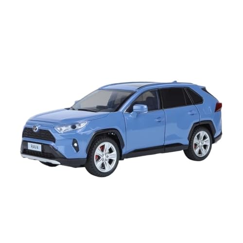 XGFFBAGB 1:24 Für RAV4 SUV Legierung Auto Modell Druckguss Metall Spielzeug Fahrzeuge Auto Modell Sound Und Licht Sammlung Geschenk(Blu,with Box) von XGFFBAGB