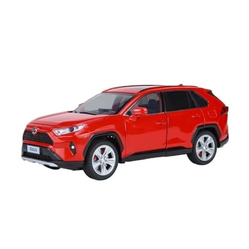 XGFFBAGB 1:24 Für RAV4 SUV Legierung Auto Modell Druckguss Metall Spielzeug Fahrzeuge Auto Modell Sound Und Licht Sammlung Geschenk(Rosso,with Box) von XGFFBAGB