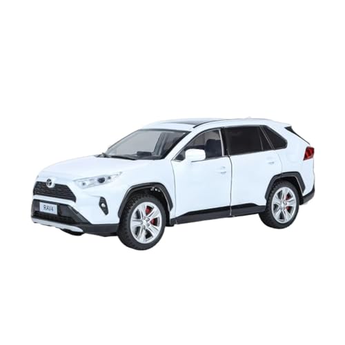 XGFFBAGB 1:24 Für RAV4 SUV Legierung Auto Modell Druckguss Metall Spielzeug Fahrzeuge Auto Modell Sound Und Licht Sammlung Geschenk(White,with Box) von XGFFBAGB