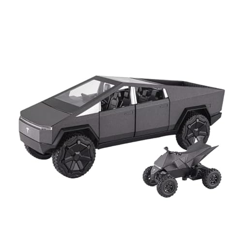 XGFFBAGB 1:24 Für Tesla Pickup Modell Legierung Auto Geländewagen Sound Und Licht Zurückziehen Spielzeug Auto Sammlung Dekoration Geschenk(Gray A,No Box) von XGFFBAGB