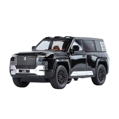 XGFFBAGB 1:24 Für Yangwang U8 SUV Legierung Auto Modell Diecast Metall Spielzeug Fahrzeuge Sound Licht Zurückziehen Türen Geöffnet Spielzeug Geschenke(Black,with Box) von XGFFBAGB