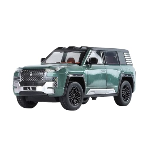 XGFFBAGB 1:24 Für Yangwang U8 SUV Legierung Auto Modell Diecast Metall Spielzeug Fahrzeuge Sound Licht Zurückziehen Türen Geöffnet Spielzeug Geschenke(Green,No Box) von XGFFBAGB