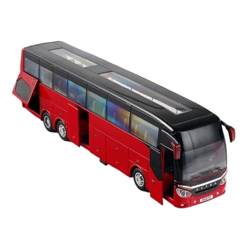 XGFFBAGB 1:32 Für Business Bus Fahrzeug Legierung Einschichtige Bus Auto Modell Spielzeug Diecast Metall Sound Licht Zurückziehen Geschenk Spielzeug(Rosso,No Box) von XGFFBAGB