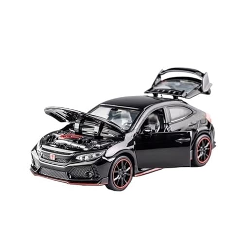 XGFFBAGB 1:32 Für Civic Type-R Legierung Druckguss Spielzeug Fahrzeuge Metall Auto Modell Sound Licht Auto Spielzeug Sammlerstücke Geschenke(Black,No Box) von XGFFBAGB