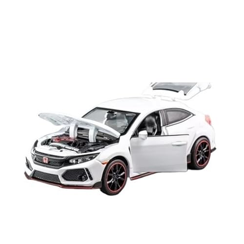 XGFFBAGB 1:32 Für Civic Type-R Legierung Druckguss Spielzeug Fahrzeuge Metall Auto Modell Sound Licht Auto Spielzeug Sammlerstücke Geschenke(White,No Box) von XGFFBAGB