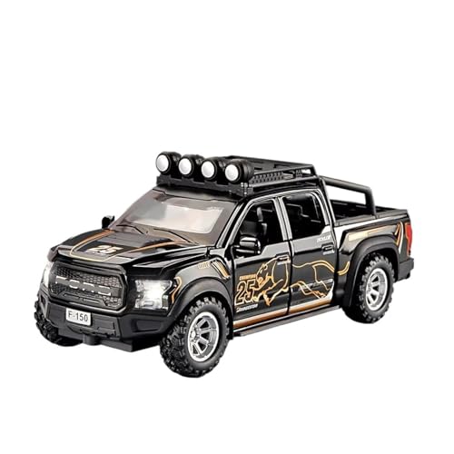 XGFFBAGB 1:32 Für F150 Legierung Pickup Auto Modell Druckguss Metall Spielzeug Geländewagen Auto Modell Sammlung Sound Und Licht Geschenk(Black,No Box) von XGFFBAGB