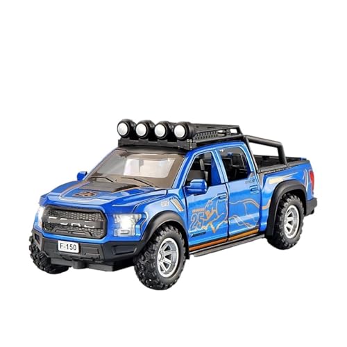 XGFFBAGB 1:32 Für F150 Legierung Pickup Auto Modell Druckguss Metall Spielzeug Geländewagen Auto Modell Sammlung Sound Und Licht Geschenk(Blu,No Box) von XGFFBAGB