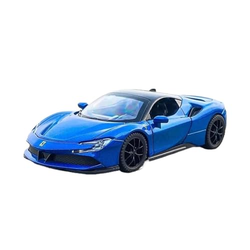 XGFFBAGB 1:32 Für SF90 Sportscar Diecast Metall Legierung Modell Auto Sound Licht Zurückziehen Sammlung Spielzeug Geschenke(Blu,No Box) von XGFFBAGB