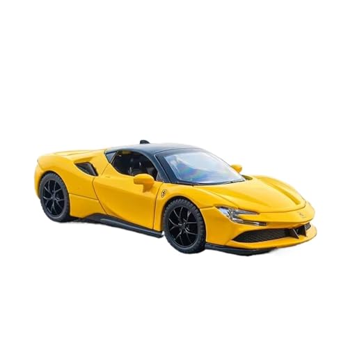 XGFFBAGB 1:32 Für SF90 Sportscar Diecast Metall Legierung Modell Auto Sound Licht Zurückziehen Sammlung Spielzeug Geschenke(Yellow,No Box) von XGFFBAGB