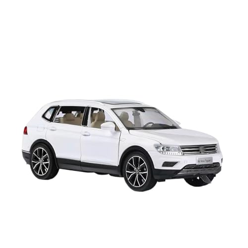 XGFFBAGB 1:32 Für Tiguan L Legierung Zurückziehen Auto Spielzeug Diecast Metall Sound Licht Spielzeug Fahrzeug Dekoration Sammlung(White,with Box) von XGFFBAGB